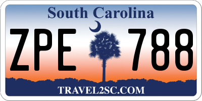 SC license plate ZPE788