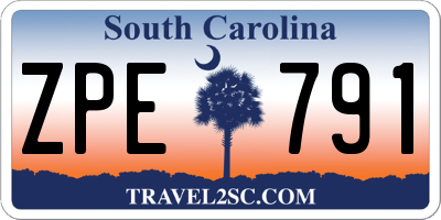 SC license plate ZPE791