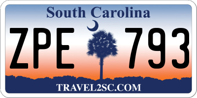 SC license plate ZPE793
