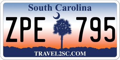 SC license plate ZPE795