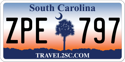 SC license plate ZPE797
