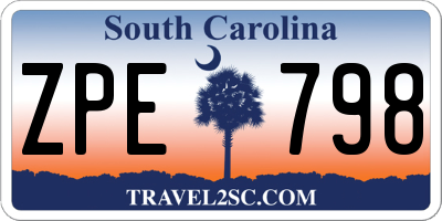 SC license plate ZPE798