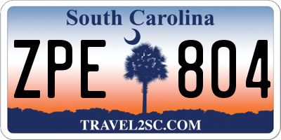 SC license plate ZPE804