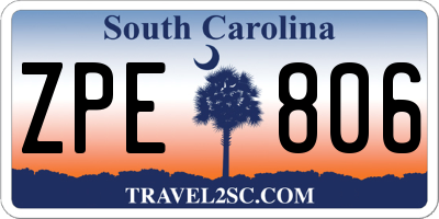 SC license plate ZPE806