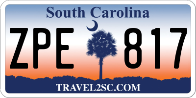SC license plate ZPE817