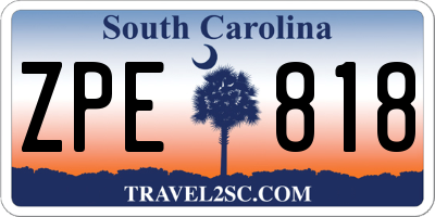 SC license plate ZPE818