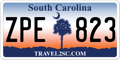 SC license plate ZPE823