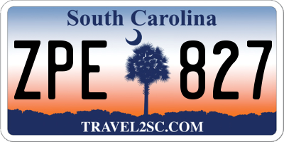SC license plate ZPE827