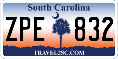 SC license plate ZPE832