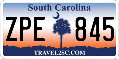 SC license plate ZPE845