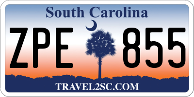 SC license plate ZPE855