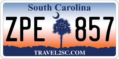 SC license plate ZPE857