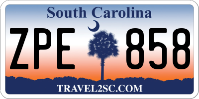 SC license plate ZPE858