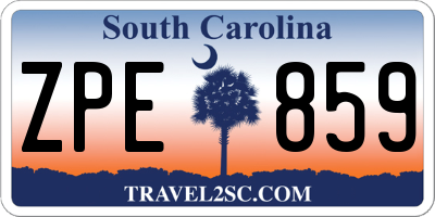SC license plate ZPE859