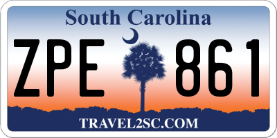 SC license plate ZPE861