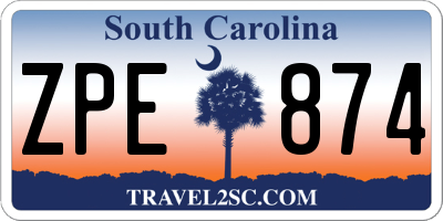 SC license plate ZPE874