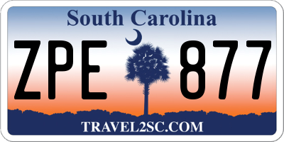 SC license plate ZPE877