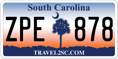 SC license plate ZPE878