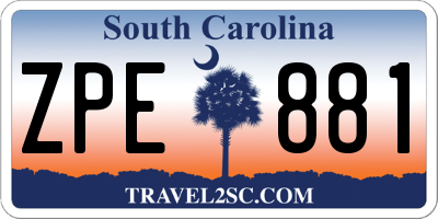 SC license plate ZPE881