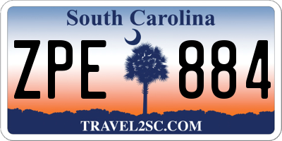 SC license plate ZPE884