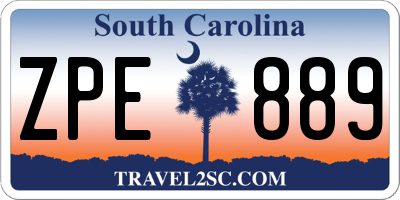 SC license plate ZPE889