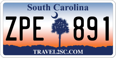 SC license plate ZPE891