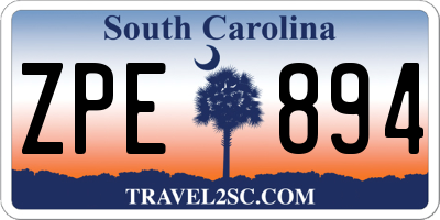 SC license plate ZPE894