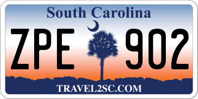 SC license plate ZPE902