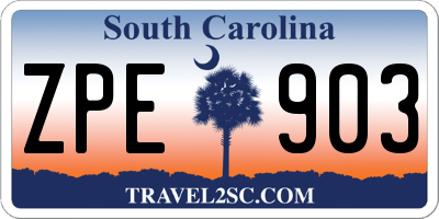 SC license plate ZPE903