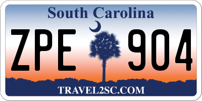 SC license plate ZPE904