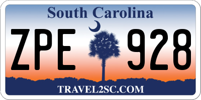 SC license plate ZPE928