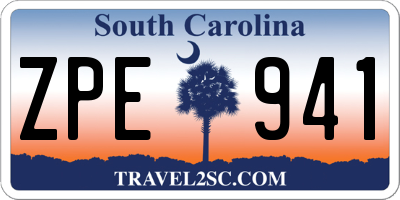 SC license plate ZPE941