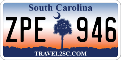 SC license plate ZPE946