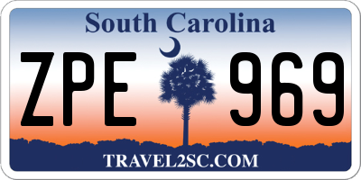 SC license plate ZPE969