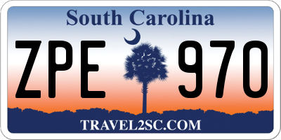 SC license plate ZPE970