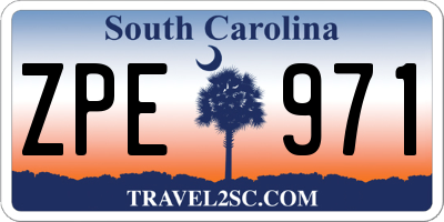 SC license plate ZPE971