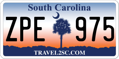 SC license plate ZPE975