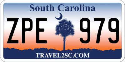 SC license plate ZPE979