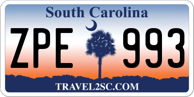 SC license plate ZPE993