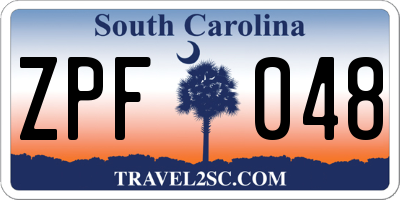 SC license plate ZPF048