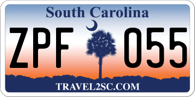 SC license plate ZPF055