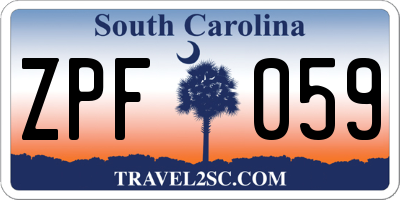 SC license plate ZPF059