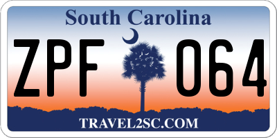 SC license plate ZPF064