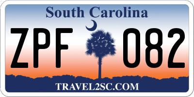 SC license plate ZPF082