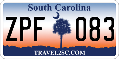 SC license plate ZPF083