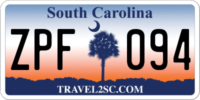 SC license plate ZPF094