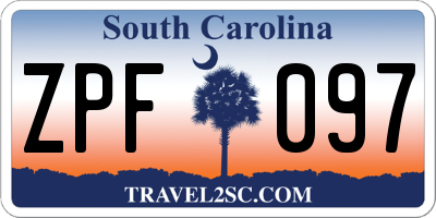 SC license plate ZPF097