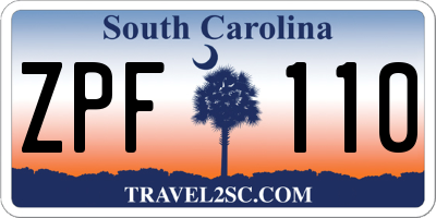 SC license plate ZPF110