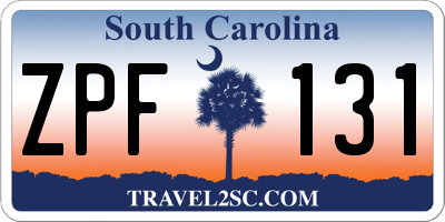 SC license plate ZPF131