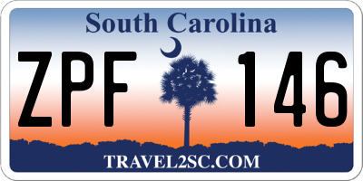 SC license plate ZPF146